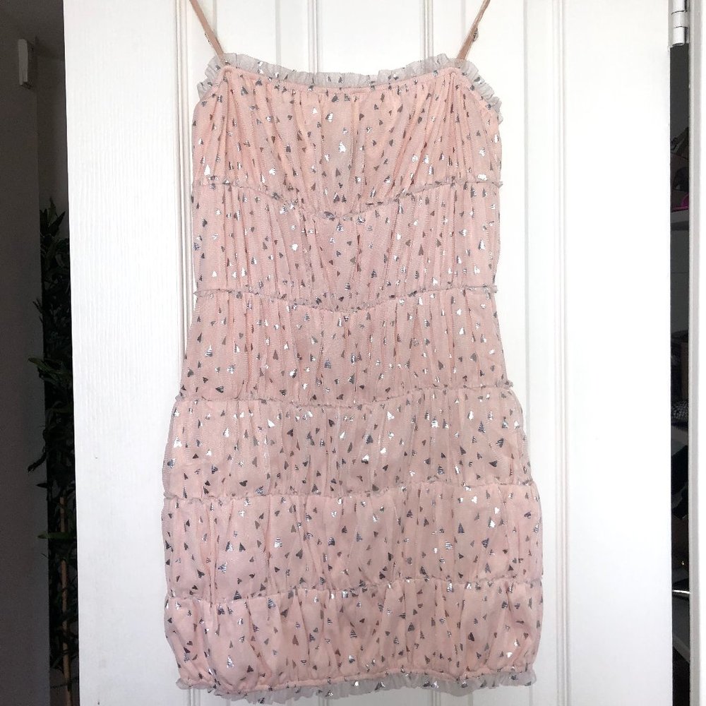 BRAND NEW Revolve Mini Dress with Silver Hearts